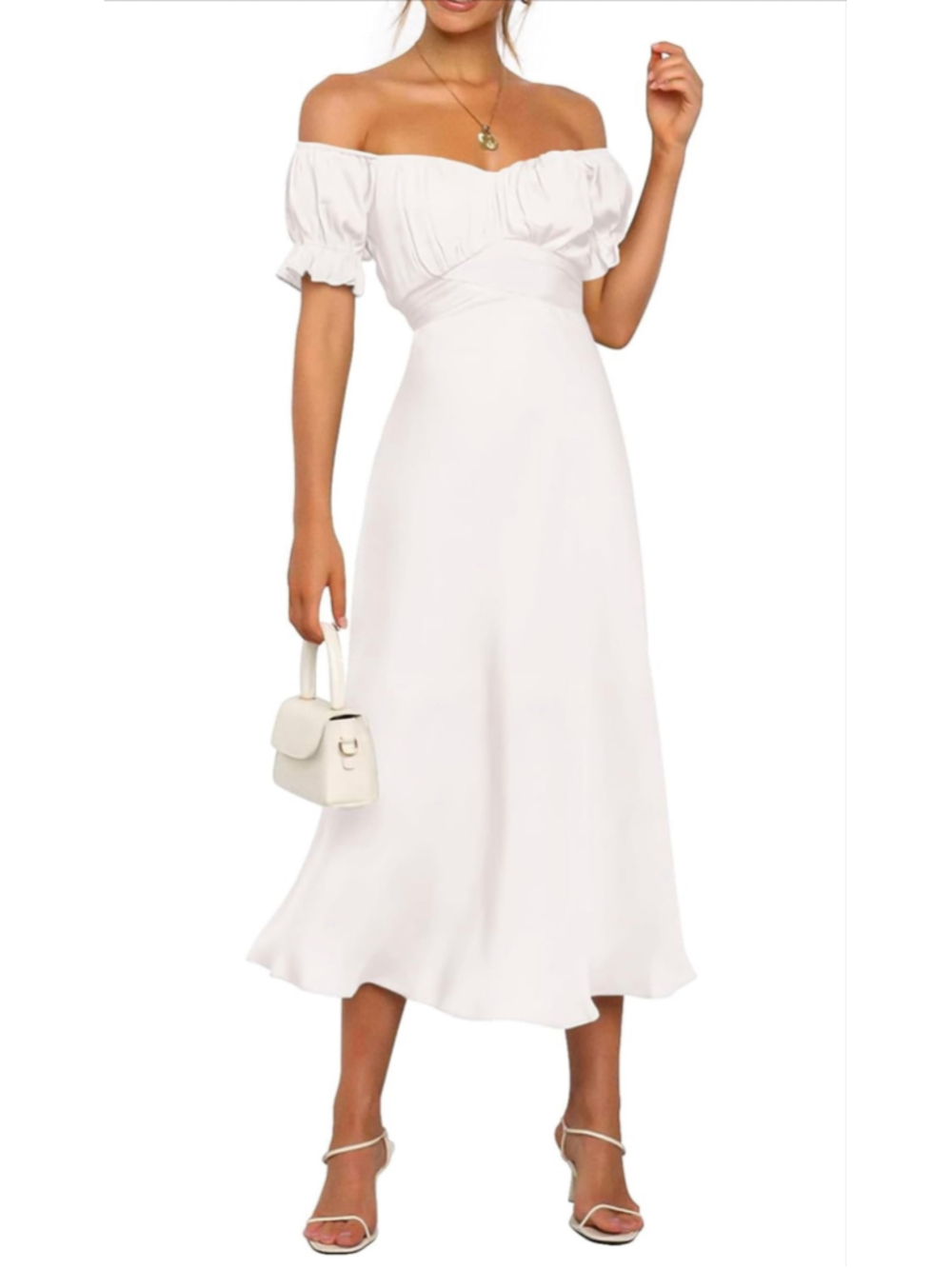 NEW Elegant Off Shoulder Short Sleeve Ruffle Mermaid Hem Belted Midi Dress S
